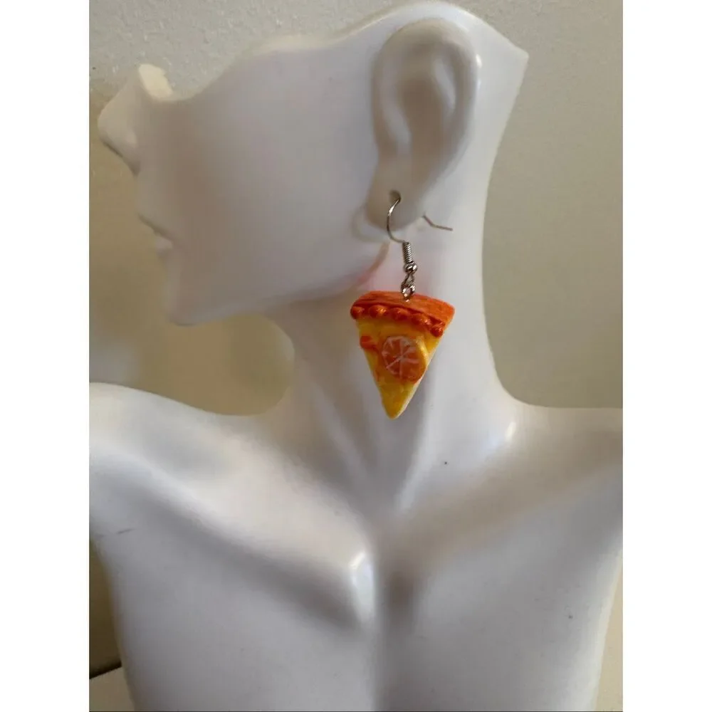 Orange Cream Sickle Pie Statement Earrings